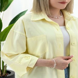 خرید اینترنتی قیمت شومیز زنانه تابستانه پاگن دار - لیمویی