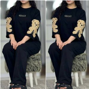 ست تیشرت شلوارطرح نوا زنانه و دخترانه
