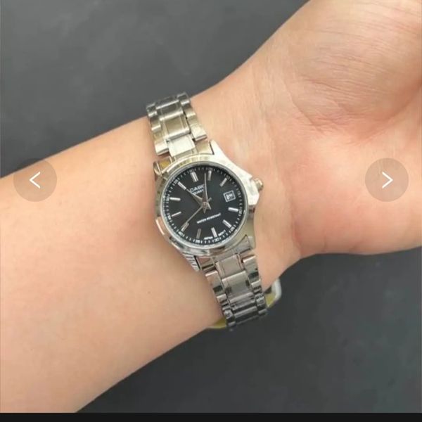 ست ساعت مردانه و زنانه کاسیو casio استیل صفحه مشکی