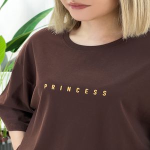 خرید اینترنتی قیمت تیشرت لانگ زنانه پرنسس - شکلاتی