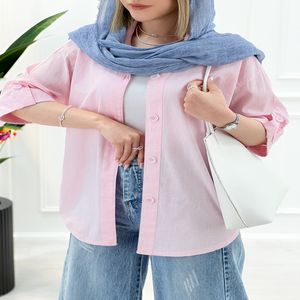 خرید اینترنتی قیمت شومیز مانتو خنک لینن لنا