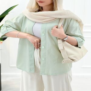 شومیز مانتو زنانه خنک لینن لنا - سبز - تاتاتا