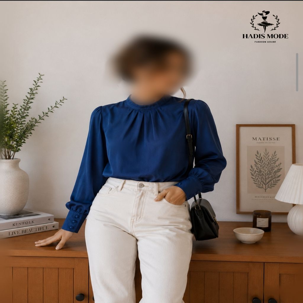 خرید اینترنتی قیمت شومیز مجلسی کرپ حریر دخترانه زنانه سورمه ای وارداتی برند shein