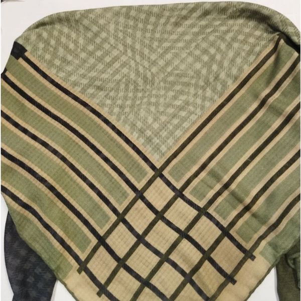 روسری طرح دار نخی قواره 140 سبز