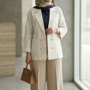 خرید اینترنتی کت تابستانه مدل آتریسا استخونی تیره
