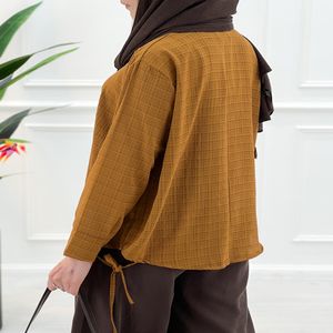 خرید اینترنتی قیمت شومیز شیشه‌ای لیدیا - کاراملی - تاتاتا