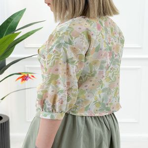 شومیز گره ای طرحدار آبرنگی زنانه - طرح6 - تاتاتا