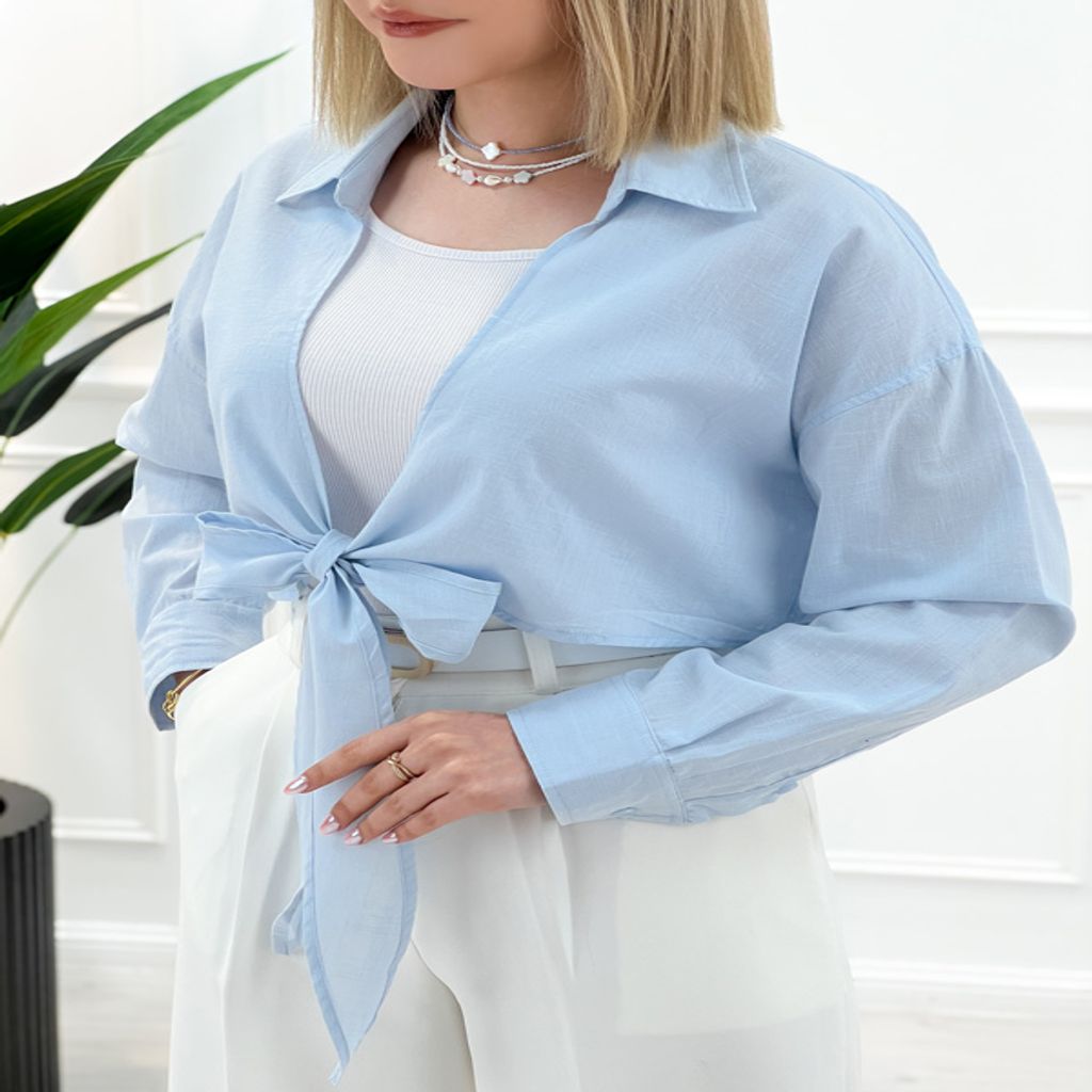 خرید اینترنتی قیمت شومیز کراپ جلوگره زنانه مانیا - تاتاتا