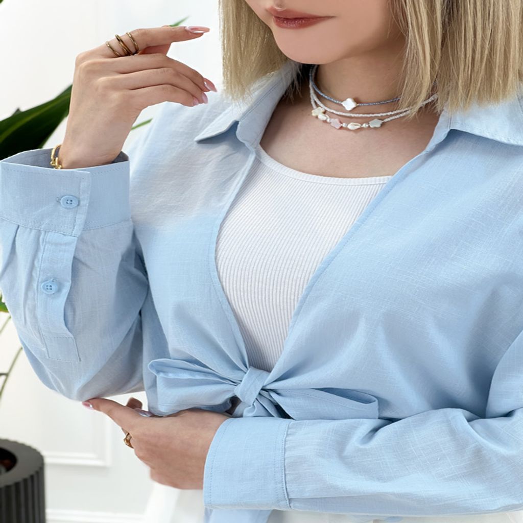 خرید اینترنتی قیمت شومیز کراپ جلوگره زنانه مانیا - تاتاتا