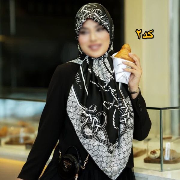 روسری ابریشم ژاکارد ترک برند