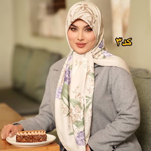 روسری ابریشم توییل مجلسی برند