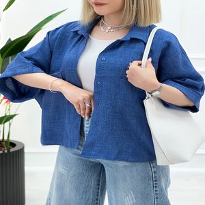 شومیز مانتویی شانتون - سرمه‌ای - تاتاتا