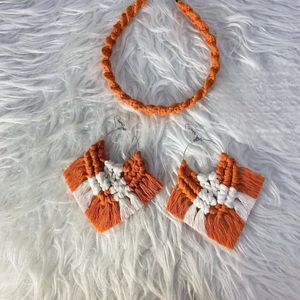 خرید اینترنتی ست تل و گوشواره مکرومه بافی