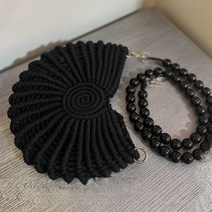 کیف‌مکرومه بافی مدل صدف