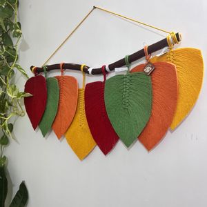 اویز مکرومه بافی برگ دکوری طرح مهرداد