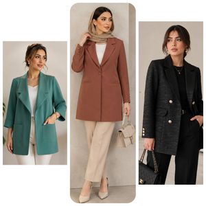 کت زنانه با تخفیف مخصوص در سه طرح و رنگ جذاب