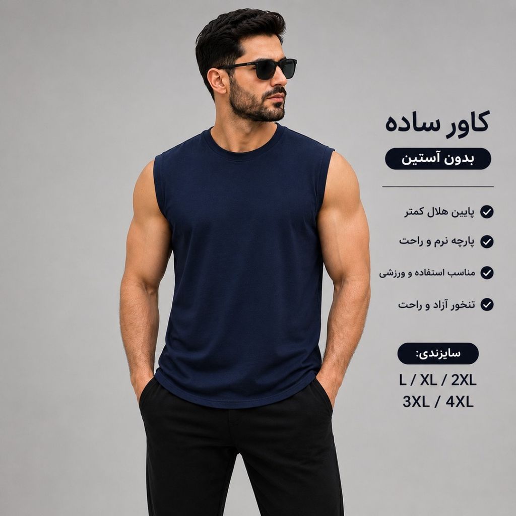 فروش اینترنتی کاور مردانه ساده باشگاهی تیشرت حلقه ای سرمه ای