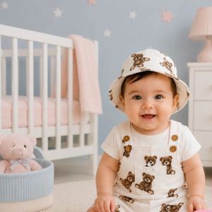 خرید انلاین ست بیلر، بادی و کلاه پریمیوم طرح تدی رنگ سفید برند totobaby