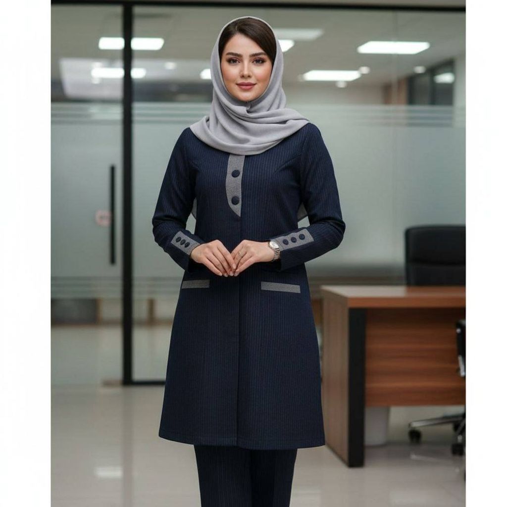 مشخصات مانتو شلوار اداری زنانه دوخت مزونی شیک