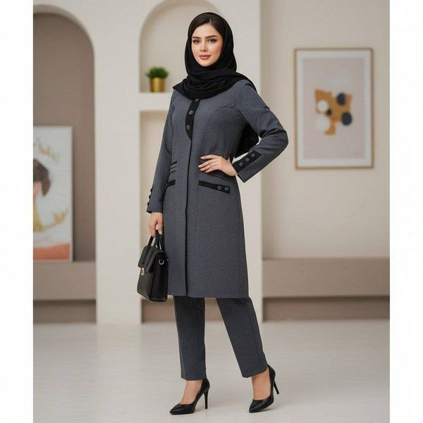 مانتو شلوار اداری زنانه دوخت مزونی شیک