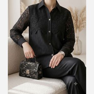 خرید اینترنتی قیمت شومیز مجلسی مرینا تا سایز 58 مشکی