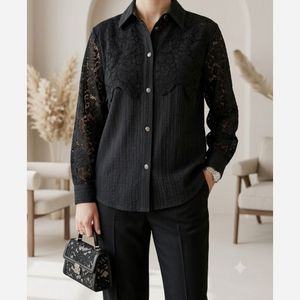 خرید اینترنتی قیمت شومیز مجلسی مرینا تا سایز 58 مشکی