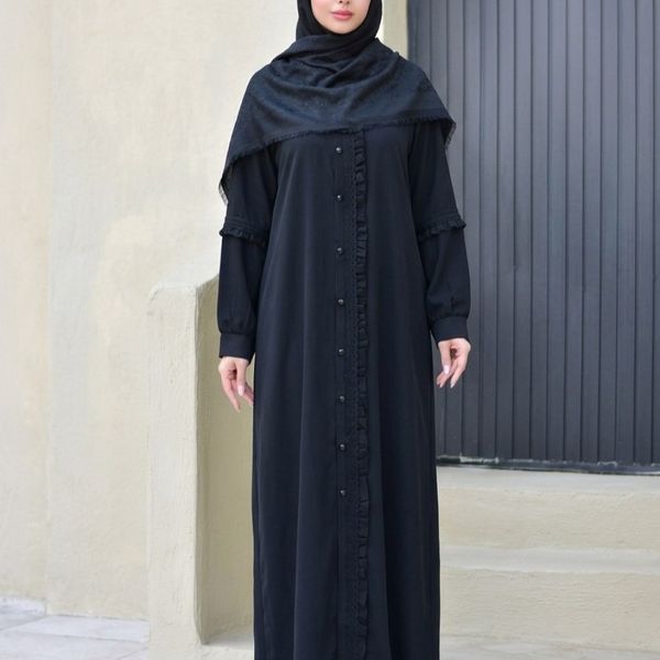 مانتو عبایی جیب دار مدل آفاق