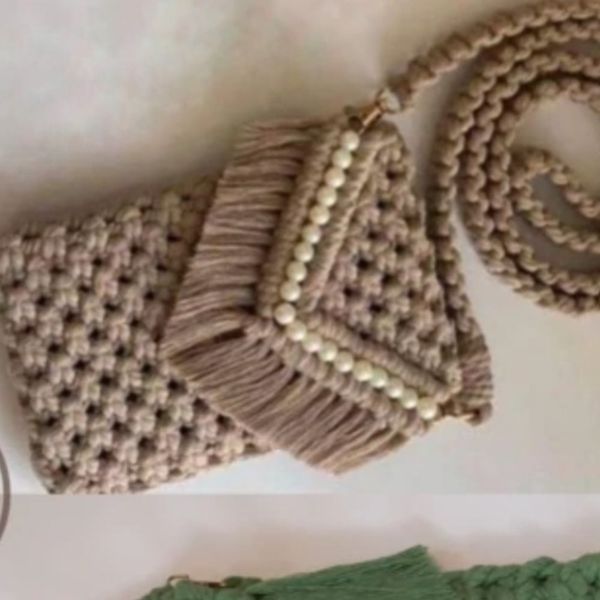 کیف رودوشی مکرومه