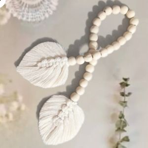 تسبیح دکوری چوبی برگ مکرومه
