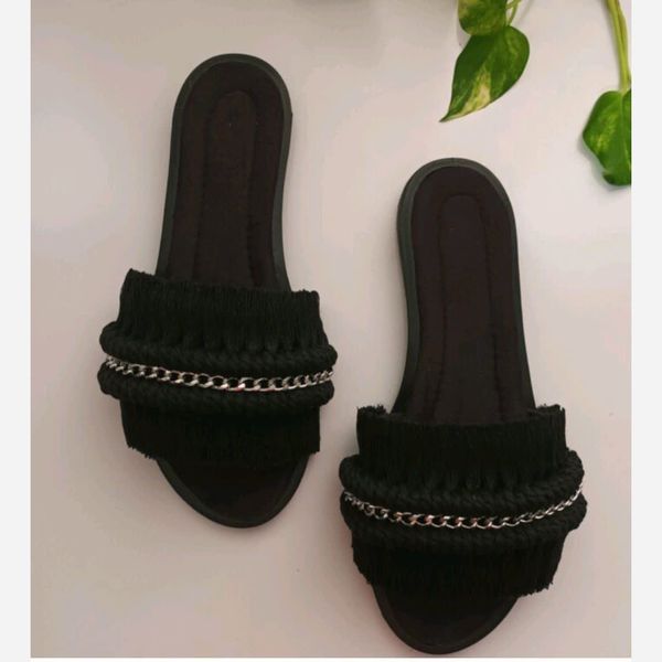 صندل مکرومه روفرشی مشکی