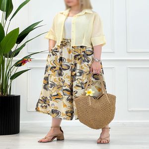 شلوار دامنه زنانه واید طرحدار چاپی - طرح4 - تاتاتا