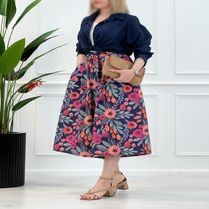خرید اینترنتی قیمت شلوار دامنه زنانه واید طرحدار چاپی - تاتاتا