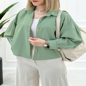 خرید اینترنتی قیمت شومیز لینن کوتاه آزاد پگاه - تاتاتا