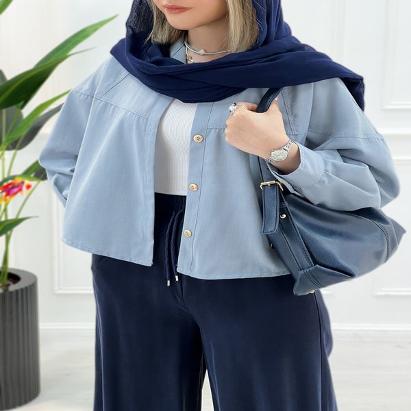 شومیز لینن کوتاه آزاد پگاه - تاتاتا