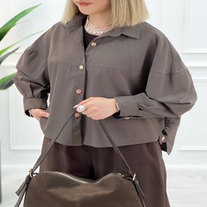خرید اینترنتی قیمت شومیز لینن کوتاه آزاد پگاه - تاتاتا