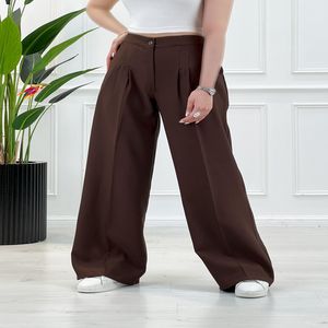 خرید اینترنتی قیمت شلوار بگ کرپ زنانه رسمی دو پیله - تاتاتا
