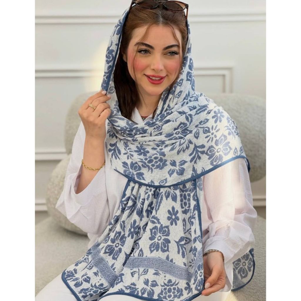 خرید انلاین شال پلیسه حصیری کنفی