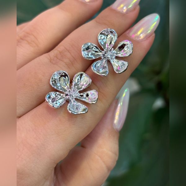 گوشواره آبکاری نقره