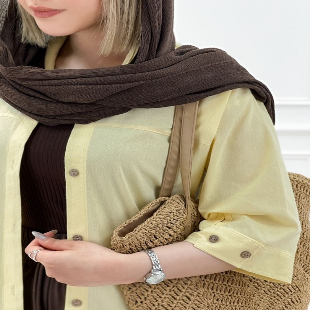 خرید اینترنتی قیمت شومیز مانتویی لینن مینا - لیمویی - تاتاتا