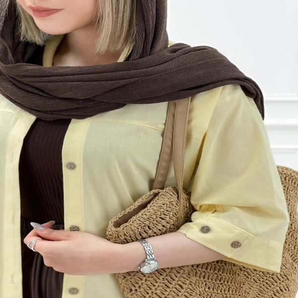 شومیز مانتویی لینن مینا - لیمویی
