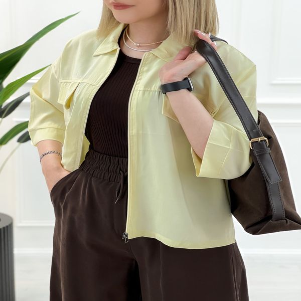 شومیز کتی جلو زیپ زنانه