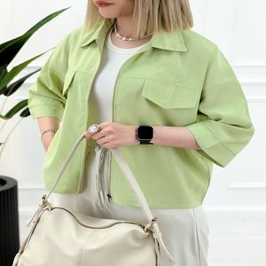 شومیز کتی جلو زیپ زنانه