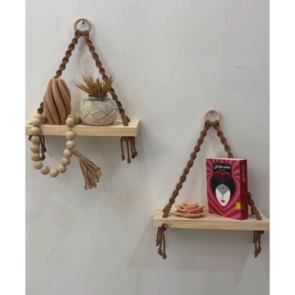 شلف چوبی‌مکرومه مدل باران