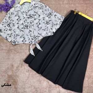 مشخصات شومیز دامن لنین شیک تن خور بی نظیر فری سایز تا 46
