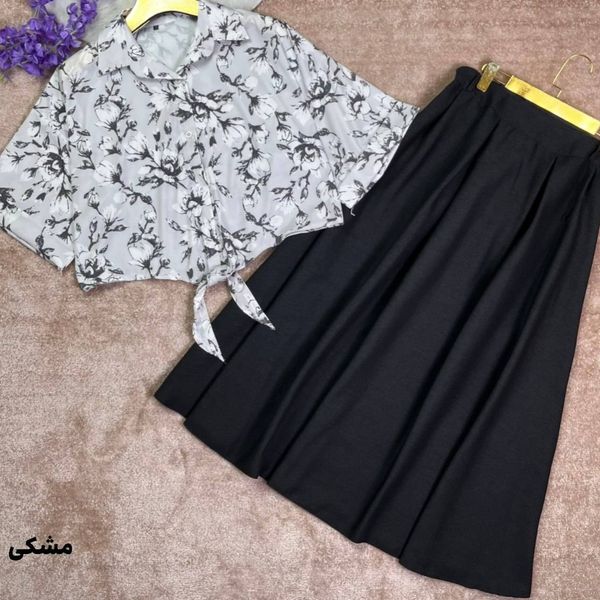 شومیز دامن لنین شیک تن خور بی نظیر فری سایز تا 46