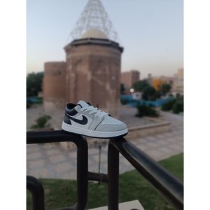 خرید اینترنتی قیمت کتانی مردانه جردن 1 سرمه ای طوسی