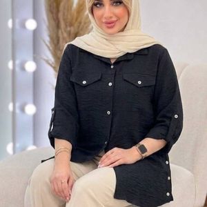 شومیز مانتویی بغل دکمه شانتون صوفیا درجه یک فری تا48