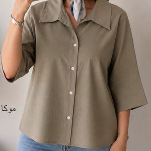 خرید اینترنتی شومیز مانتویی باکسی نگین دوزی ژاکلین فری تا 44