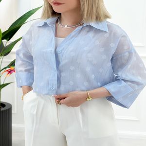 خرید اینترنتی قیمت شومیز یقه هفت زنانه گلاره