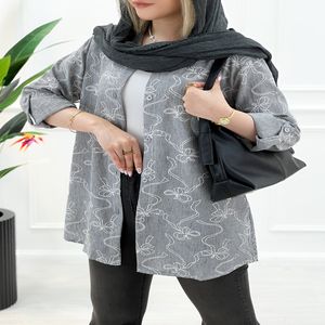 شومیز مانتو بلند طرحدار صحرا - مشکی